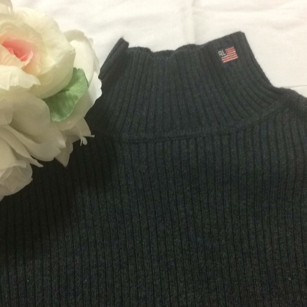 Ralph Lauren ribbed knit mock turtleneck.